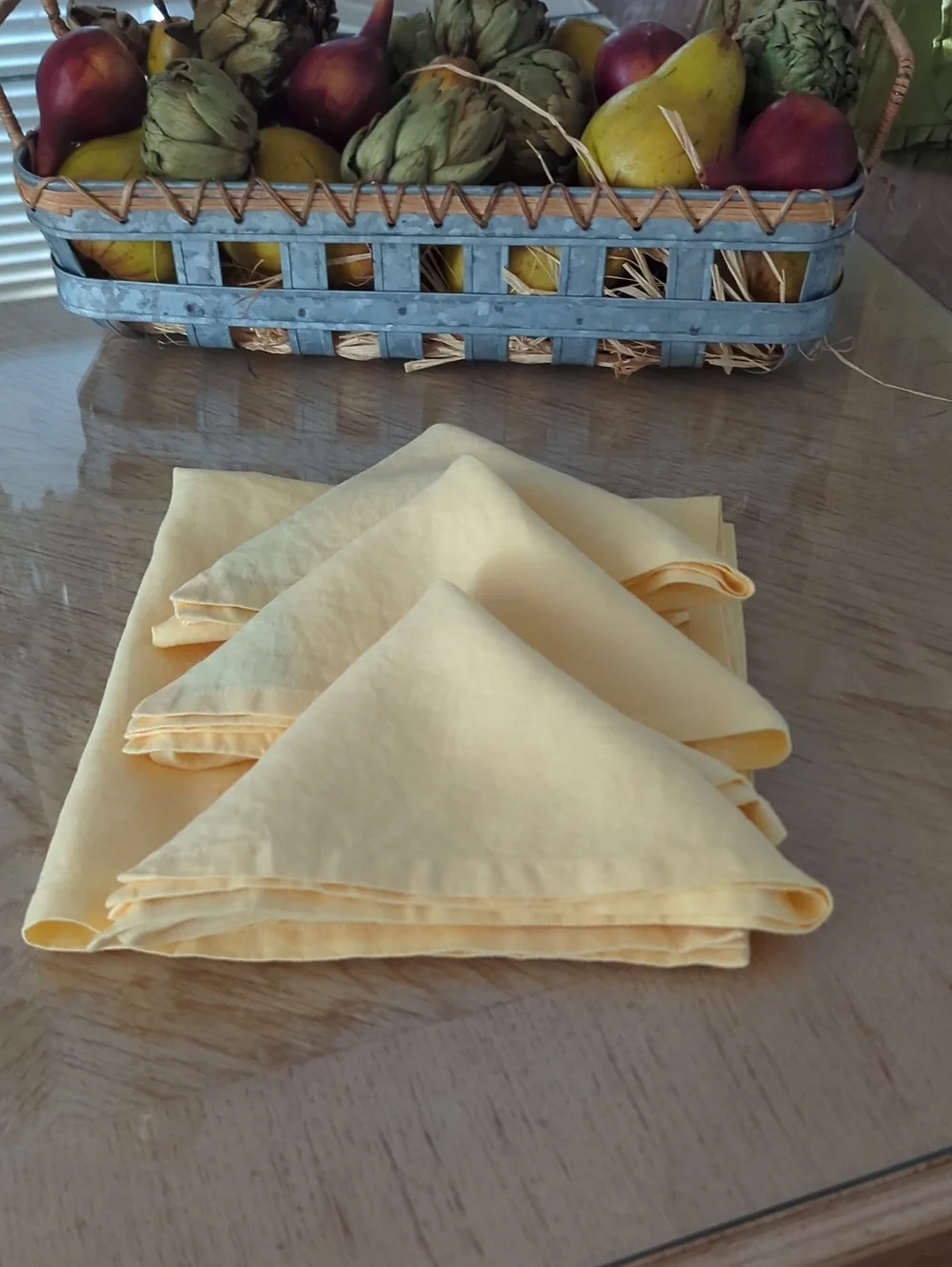 Pottery Barn Linen Napkins In Sunny Yellow